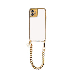 Hanging Hole Portable 11 Chain Mobile Phone Case Silver Simple Transparent