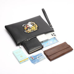 Men's Tiger Head Embroidered Clutch