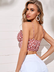 Pleated Bust Camisole Women's Corselet Short Chic Club Party Top