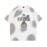 Retro Distressed Design Printed Short Sleeve