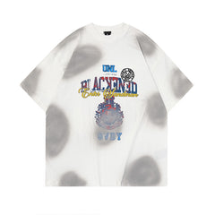 Retro Distressed Design Printed Short Sleeve