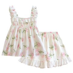 Summer Crepe Short-sleeved Shorts Ladies' Homewear