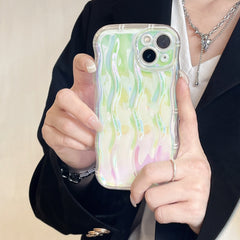 Laser Color Plated Wave Pattern Phone Case