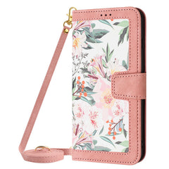 Small Floral Flip Leather Case Lanyard Phone Case