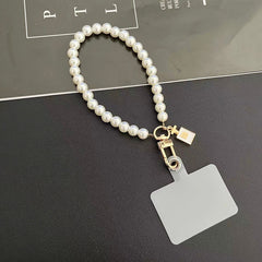 Pearl Micro Glass Bead Handle Chain Diy Phone Case Gasket Keychain