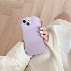 Liquid Solid Color Three-dimensional Wave Pattern Suitable For IPhone14 Phone Case