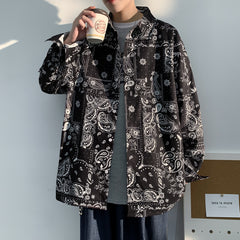 Niche Trendy Cashew Printed Shirt Men