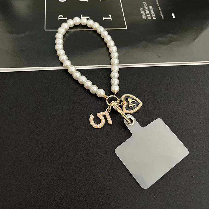 Pearl Micro Glass Bead Handle Chain Diy Phone Case Gasket Keychain