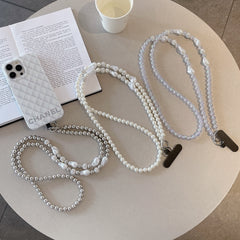 Elegant Pearl Diy Phone Case Crossbody Chain