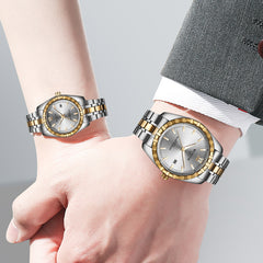Couple Watch Silver Plated Band Watch 28mm