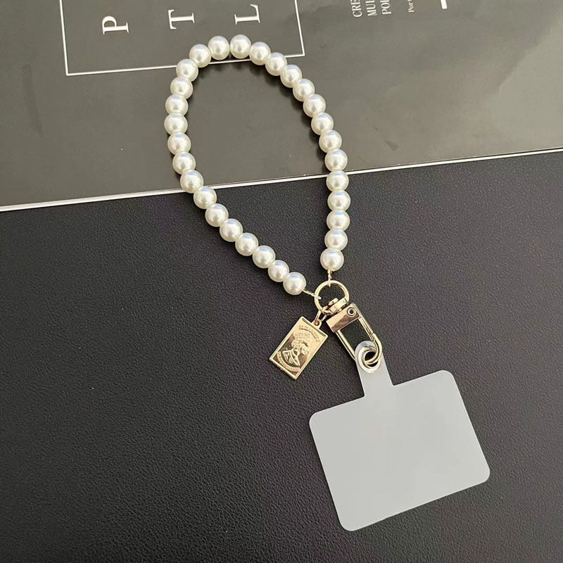 Pearl Micro Glass Bead Handle Chain Diy Phone Case Gasket Keychain