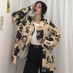 Tokyo-Style Oversized Printed Shirt (Unisex)