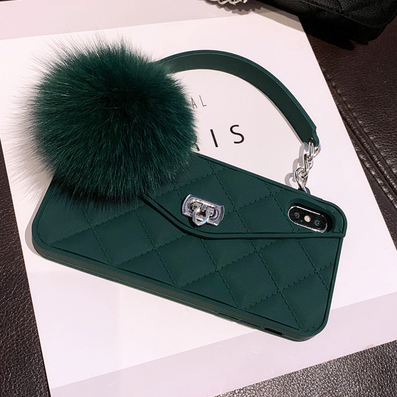Pursue Style Phone Case Cover With Hair Ball For Women