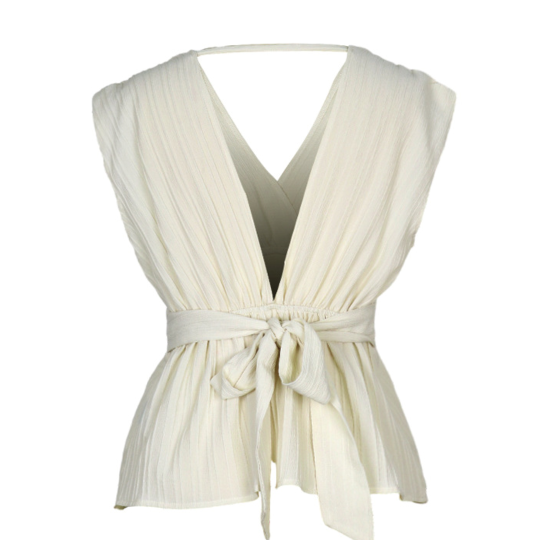 Deep-Neck French Top For Women