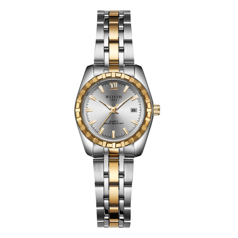 Couple Watch Silver Plated Band Watch 28mm