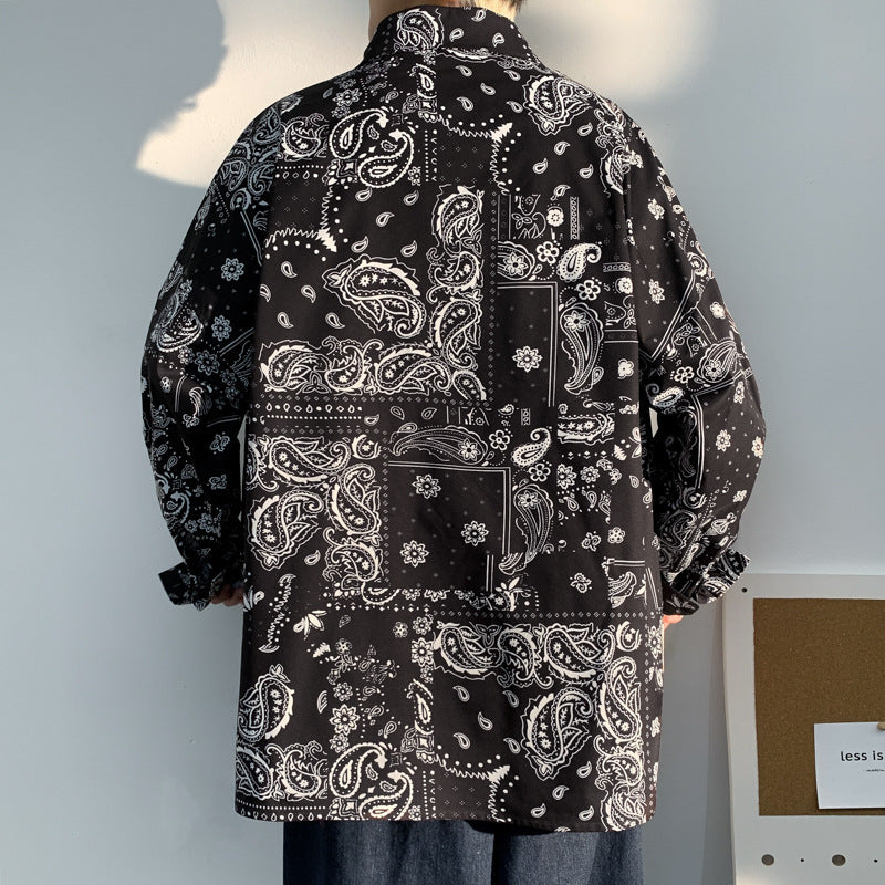 Niche Trendy Cashew Printed Shirt Men
