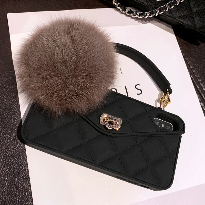 Pursue Style Phone Case Cover With Hair Ball For Women