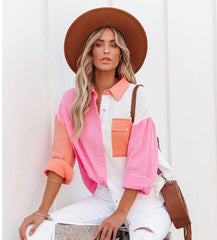 Multi Colour Patched Shirt For Men&Women Relaxed-Fit
