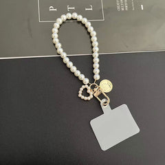 Pearl Micro Glass Bead Handle Chain Diy Phone Case Gasket Keychain