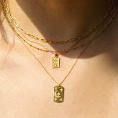 Moon Style Retro Temperament Titanium Steel Gold Plated Necklace