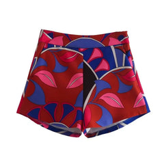 Women's Printed Loose Shirt Shorts And Skirt Set