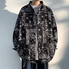 Niche Trendy Cashew Printed Shirt Men