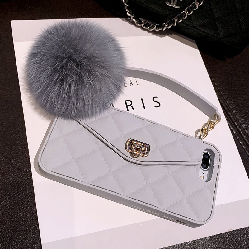 Pursue Style Phone Case Cover With Hair Ball For Women