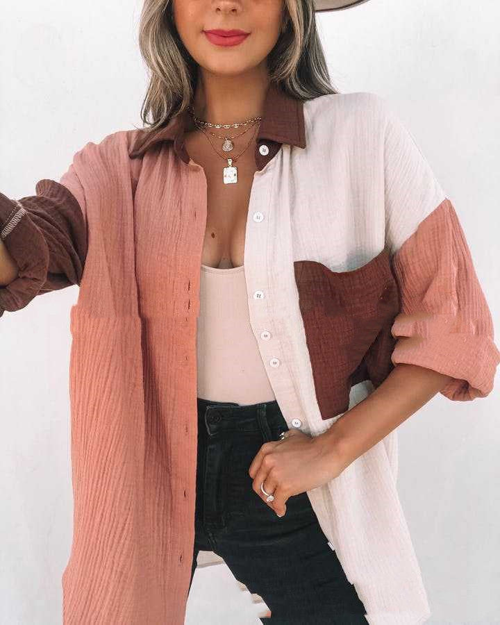 Multi Colour Patched Shirt For Men&Women Relaxed-Fit