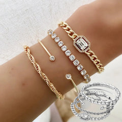 4-Piece Bohemian Design Bracelet Set For Women by Waves Clothing