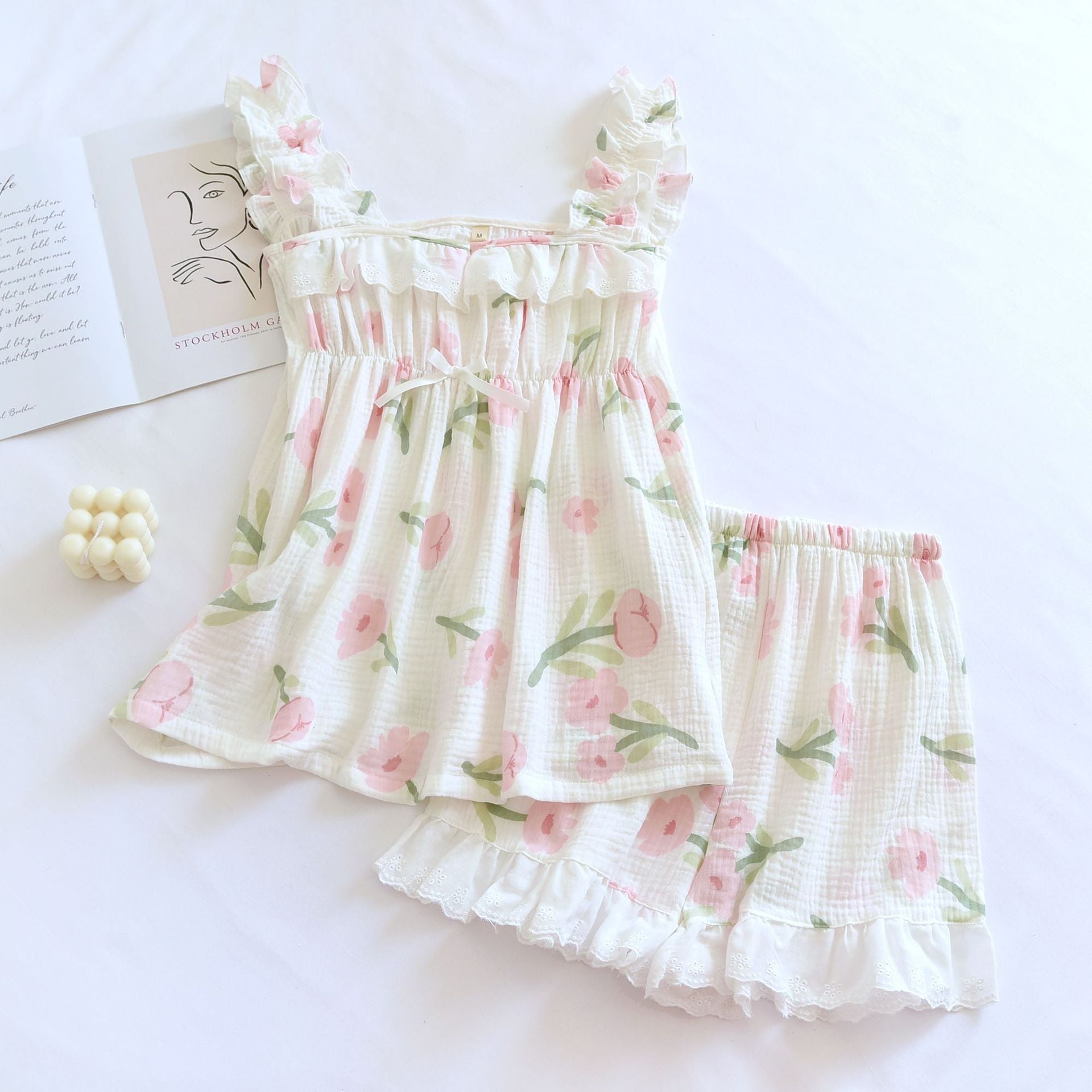 Summer Crepe Short-sleeved Shorts Ladies' Homewear