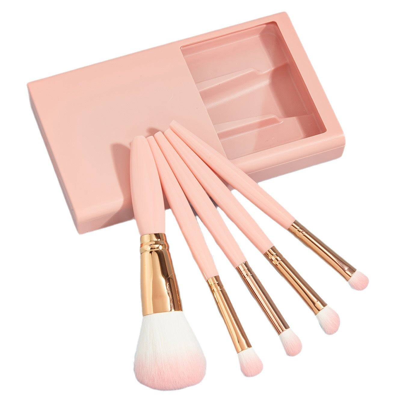 Make-up Brush Include 5 Different Brushes And Compaq Handy Mirror  Outdoor Set