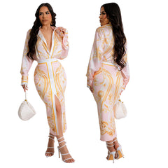 Two-Piece Deep Neck Silicon Suit-Skirt For Women