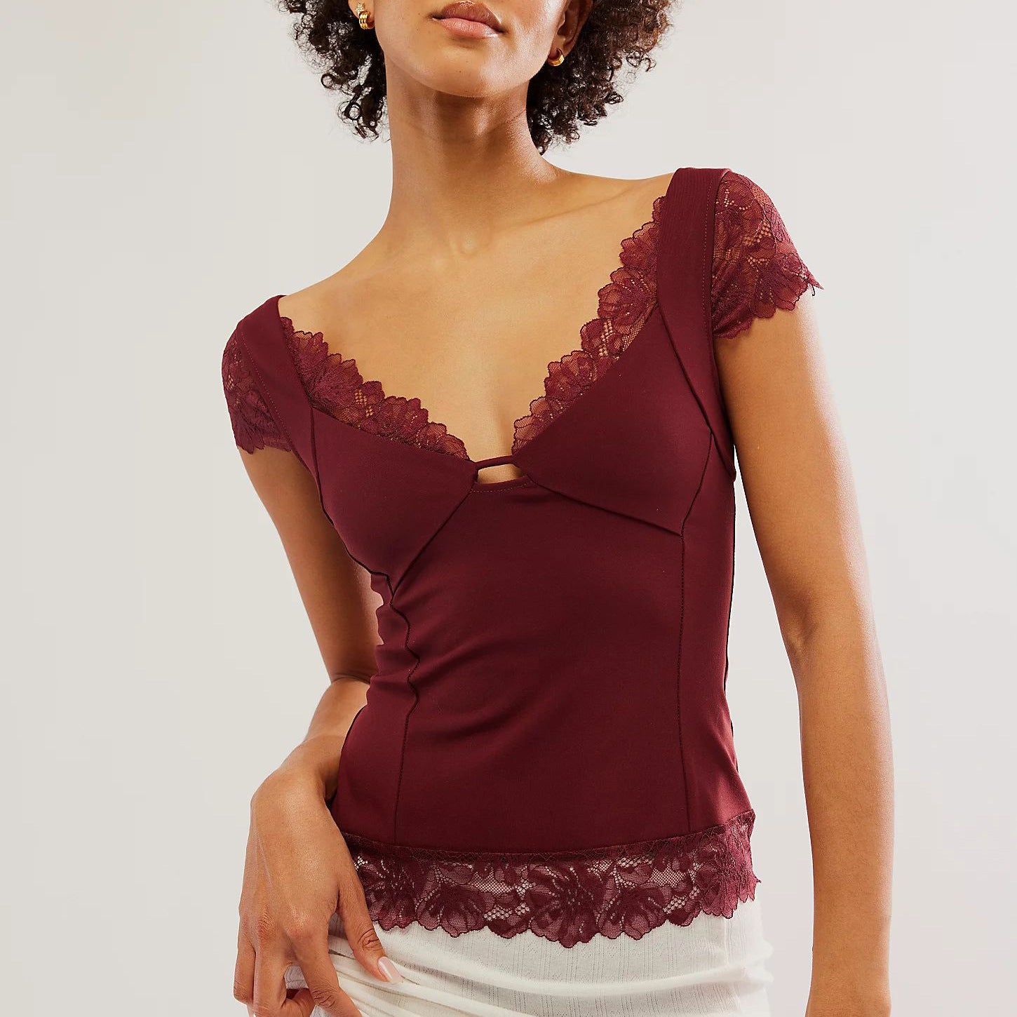 Erotic-Top Deep Neck Wear For Women