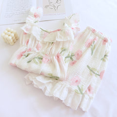 Summer Crepe Short-sleeved Shorts Ladies' Homewear