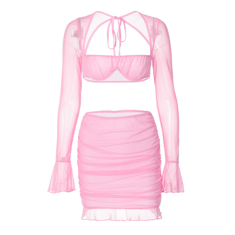 Women's Tight-fitting Hip Skirt Two-piece Set