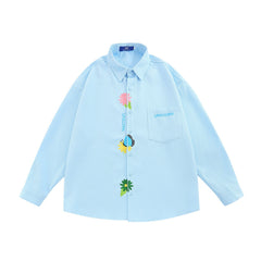 Embroidered Flower Trendy Shirt (Unisex) Waffle Fabrication