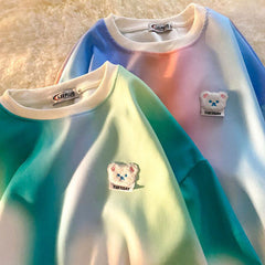 Tie-dye Gradient Bear Sweater for mens & womens