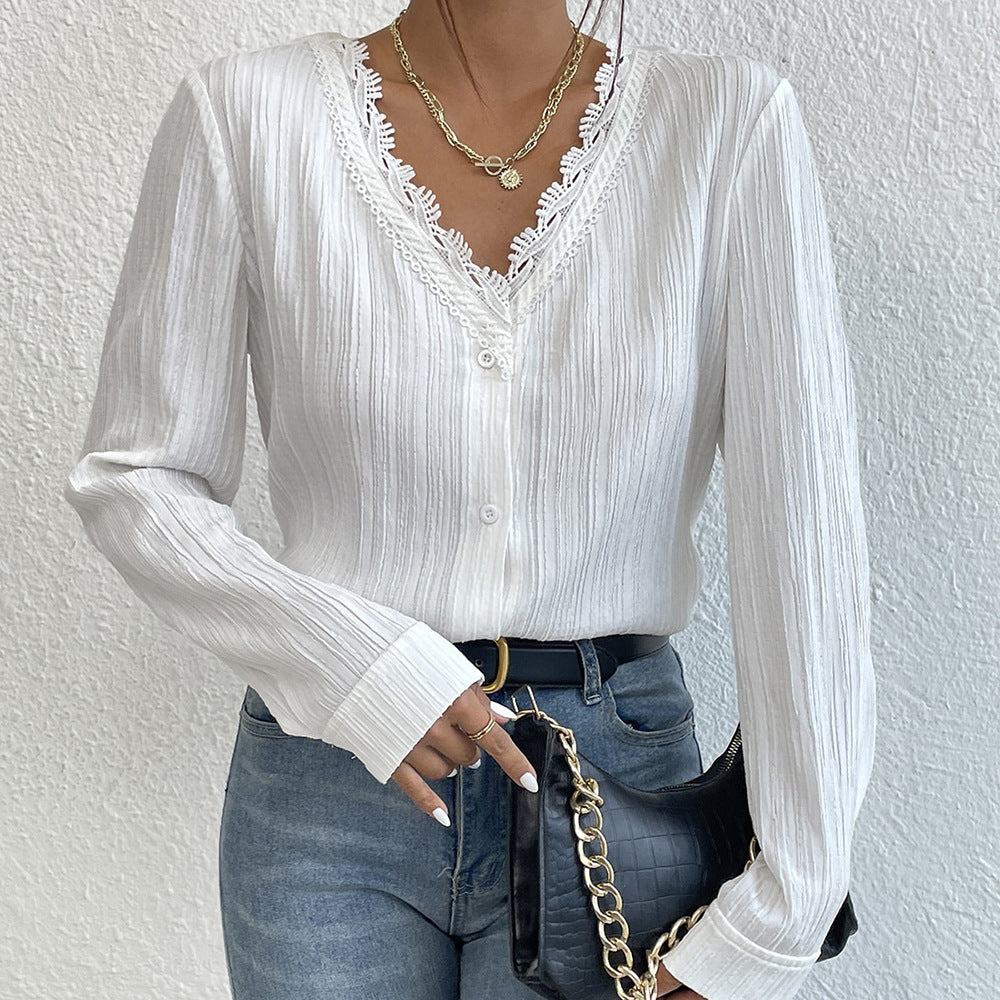 Slim Fit Full-Sleeve Shirt Top Women