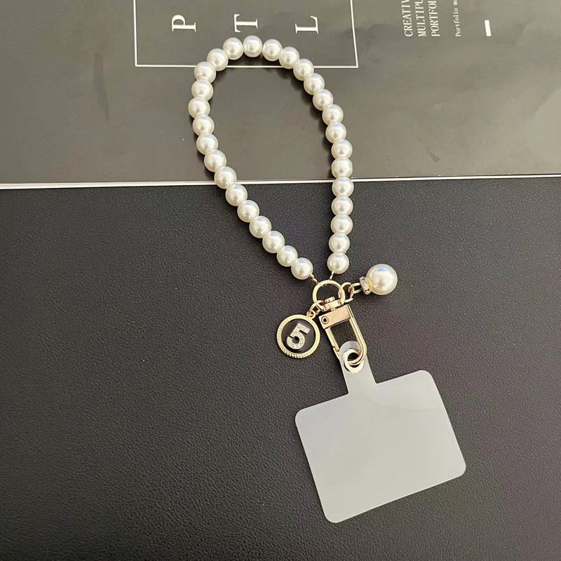 Pearl Micro Glass Bead Handle Chain Diy Phone Case Gasket Keychain